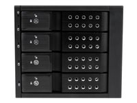 StarTech.com Flyttbart hyllfritt bakpanelställ i aluminium med hot swap-funktion för fyra 3,5" SAS II/SATA III - 6 Gbps HDD - förvaringsmobilrack HSB4SATSASBA