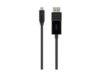 Belkin - DisplayPort-kabel - 24 pin USB-C till DisplayPort - 1.8 m B2B103-06-BLK