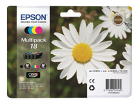 Epson 18 Multipack - 4-pack - svart, gul, cyan, magenta - original - bläckpatron C13T18064010