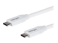 StarTech.com USB C to USB C Cable - 6 ft / 2m - 5A PD - M/M - White - USB 2.0 - USB-IF Certified - USB Type C Cable - USB C Charging Cable (USB2C5C2MW) - USB typ C-kabel - 24 pin USB-C till 24 pin USB-C - 2 m USB2C5C2MW