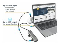 StarTech.com USB C multiportadapter - USB-C till 4K 60 Hz HDMI 2.0, 100 W Power Delivery Pass-through, SD/MicroSD, 2-portars USB 3.0-hubb, GbE - USB Type-C mini dockningsstation - 30 cm lång ansluten kabel - dockningsstation - USB-C / Thunderbolt 3 - HDMI - 1GbE DKT30CHSDPD1