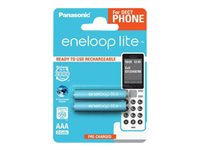 Panasonic eneloop lite DECT BK-4LCCE batteri - 2 x AAA - NiMH BK-4LCCE/2DE