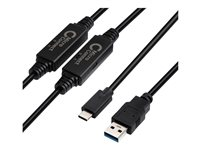 MicroConnect - USB typ C-kabel - 24 pin USB-C till USB typ A - 10 m USB3.1CA10AMP