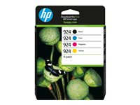 HP 924 - 4-pack - svart, gul, cyan, magenta - original - bläckpatron 6C3Z1NE