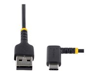 StarTech.com 6in (15cm) USB A to C Charging Cable Right Angle, Heavy Duty Fast Charge USB-C Cable, USB 2.0 A to Type-C, Durable and Rugged Aramid Fiber, 3A, S20/iPad/Pixel - High Quality Short USB Charging Cord (R2ACR-15C-USB-CABLE) - USB typ C-kabel - USB till 24 pin USB-C - 15 cm R2ACR-15C-USB-CABLE