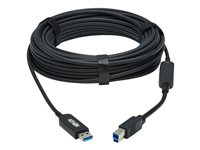 Tripp Lite USB 3.2 Gen 1 Plenum-Rated Fiber Active Optical Cable (AOC) - A/B M/M, Black, 30 m - USB-kabel - USB typ A till USB Type B - 30 m U328F-30M