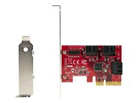 StarTech.com SATA PCIe-kort - 6-portars PCIe SATA-expansionskort - 6 Gbps - Lågprofilfäste - Staplade SATA-kontakter - ASM1166 Non-Raid - PCI Express till SATA-omvandlare - kontrollerkort - SATA 6Gb/s - PCIe 3.0 x4 6P6G-PCIE-SATA-CARD