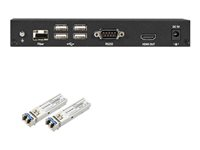 Black Box KVX Series KVM Extender over Fiber - 4K, Single-Head, HDMI, USB 2.0, Serial, Audio, Local Video - sändare och mottagare - förlängare för tangentbord/video/mus/seriell/USB - TAA-kompatibel KVXLCHF-100-SFP-BUN1