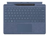 Microsoft Surface Pro Signature Keyboard - tangentbord - med pekplatta, accelerometer, Förvarings- och laddningsfack för Surface Slim Pen 2 - QWERTZ - tysk - safir - med Slim Pen 2 Inmatningsenhet 8X6-00101