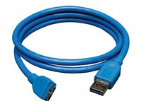 Eaton Tripp Lite Series USB 3.0 SuperSpeed Device Cable (A to Micro-B M/M), Blue, 3 ft. (0.91 m) - USB-kabel - USB typ A till Micro-USB typ B - 91 cm U326-003