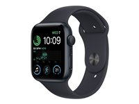 Apple Watch SE (GPS) 2a generation - midnattsaluminium - smart klocka med sportband - midnatt - 32 GB MNK03DH/A