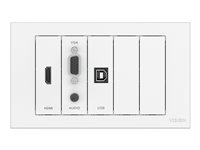 VISION TechConnect TC3 Wall-Mount Faceplate Package - modulärkontaktplatta med insnäppsfästen TC3-PK