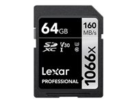 Lexar Professional SILVER series - flash-minneskort - 64 GB - SDXC UHS-I LSD1066064G-BNNNG