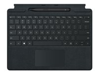 Microsoft Surface Pro Signature Keyboard - tangentbord - med pekplatta, accelerometer, Förvarings- och laddningsfack för Surface Slim Pen 2 - belgisk - svart - med Slim Pen 2 Inmatningsenhet 8X8-00006