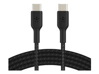 Belkin BoostCharge - USB typ C-kabel - 24 pin USB-C till 24 pin USB-C - 2 m CAB004BT2MBK