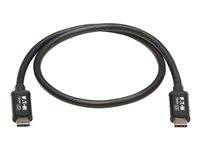 Eaton Tripp Lite Series Thunderbolt 3 Cable 40 Gbps Passive 5A 100W PD 4K USB C M/M 0.5M Black - USB typ C-kabel - 24 pin USB-C till 24 pin USB-C - 50 cm MTB3-00M5-5A-B