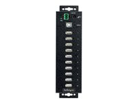 StarTech.com 10-Port Industrial USB 2.0 Hub, Rugged USB Hub w/15kV Air/8kV Contact ESD Level 4 Protection, DIN/Wall/Desk Mountable USB-A Hub, Multiport USB Hub with Locking Ports - Metal Construction (USB210AIND-USB-A-HUB) - hubb - industriell - 10 portar - TAA-kompatibel USB210AIND-USB-A-HUB