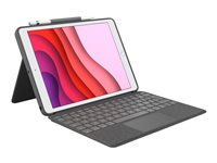 Logitech Combo Touch - tangentbord och foliefodral - med pekdyna - QWERTY - nordiskt (danska/finska/norska/svenska) - oxford-grå Inmatningsenhet 920-011440