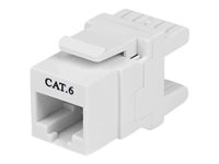 StarTech.com 180 Degree Cat 6 Keystone Jack - RJ45 Ethernet Cat6 Wall Jack White - 110 Type - Keystone Jack 180 Degree 110 UTP (C6KEY110SWH) - trapetsjack C6KEY110SWH