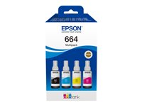 Epson EcoTank 664 - 4-pack - svart, magenta, cyan, gul - original - bläcktank C13T66464A