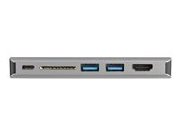 StarTech.com USB C-multiportadapter - USB-C Mini-resedocka med 4K HDMI eller 1080p VGA - 3x USB 3.0-hubb, SD, GbE, Audio, 100 W PD Pass-through - Bärbar dockningsstation för bärbar dator/surfplatta - dockningsstation - USB-C - VGA, HDMI - 1GbE DKT30CHVAUSP