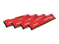 HyperX FURY - DDR4 - sats - 64 GB: 4 x 16 GB - DIMM 288-pin - 2933 MHz / PC4-23400 - ej buffrad HX429C17FRK4/64