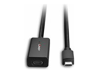 Lindy - USB typ C-förlängningskabel - 24 pin USB-C till likströmsuttag 3,5 mm, 24 pin USB-C - 5 m 43356