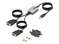 StarTech.com 13ft (4m) 2-Port USB to Serial Adapter Cable, Interchangeable DB9 Screws/Nuts, COM Retention, USB-A to DB9 RS232, FTDI, Level-4 ESD Protection, Windows/macOS/ChromeOS/Linux - Rugged TPE Construction (2P6FFC-USB-SERIAL) - USB / seriell kabel - USB till DB-9 - 4 m 2P6FFC-USB-SERIAL