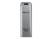 PNY Elite Steel - USB flash-enhet - 64 GB FD64GESTEEL31G-EF