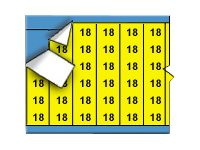 Brady Solid Numbers Wire Marker Card Legend 18 - lednings/kabelmärkare (förtryckt) WM-18-YL