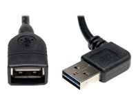 Eaton Tripp Lite Series Universal Reversible USB 2.0 Extension Cable (Reversible Right/Left-Angle A to A M/F), 18-in. (45.72 cm) - USB-förlängningskabel - USB till USB - 46 cm UR024-18N-RA