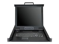 StarTech.com 8-ports rackmonterad KVM-konsol med 1,8 m kablar - Integrerad KVM-switch med 17-tums LCD-skärm - 1U LCD KVM-låda - OSD KVM - Hållbar 50 000 MTBF - USB + VGA-support - KVM-konsol - 17" RKCONS1708K