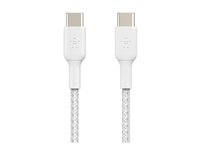 Belkin BoostCharge - USB typ C-kabel - 24 pin USB-C till 24 pin USB-C - 2 m CAB004BT2MWH