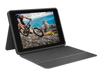 Logitech Rugged Folio - tangentbord och foliefodral - QWERTY - nordiskt (danska/finska/norska/svenska) - grafit Inmatningsenhet 920-011205