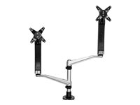 StarTech.com Desk Mount Dual Monitor Arm - Full Motion Articulating Arms - Premium Dual Monitor Stand - For up to 30" (19.8lb/9kg) VESA Mount Monitors - Tool-less Assembly - Steel & Aluminum monteringssats - fullständig rörelse - för LCD-display - svart, silver ARMDUAL30