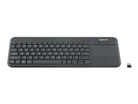 Logitech Wireless Touch Keyboard K400 Plus - tangentbord - fransk - svart Inmatningsenhet 920-007129