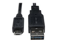 Eaton Tripp Lite Series Universal Reversible USB 2.0 Cable (Reversible A-M to 5Pin Micro B-M), 10 ft. (3.05 m) - USB-kabel - mikro-USB typ B till USB - 3.05 m UR050-010