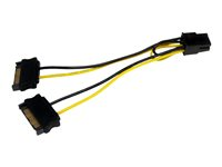 StarTech.com 6in SATA Power to 6 Pin PCI Express Video Card Power Cable Adapter - SATA to 6 pin PCIe power - strömkabel - SATA-ström till 6-stifts PCIe-ström - 15 cm SATPCIEXADAP