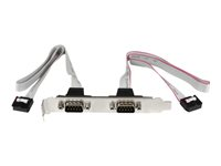 StarTech.com 2 Port 16in DB9 Serial Port BRacket to 10 Pin Header - DB9 bRacket - DB9 Header - Serial Port bRacket (PLATE9M2P16) - seriell panel - DB-9 till 10 pin IDC - 40.64 cm PLATE9M2P16