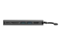 StarTech.com USB C-multiportadapter - USB-C-resedocka till 4K HDMI, 3x USB 3.0-hubb, SD/SDHC, GbE, 60W PD 3.0 Pass-through - bärbar USB-C-mini dockningsstation USB Type-C/Thunderbolt 3 - dockningsstation - USB-C - 1GbE DKT30CSDHPD3