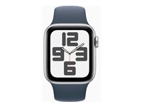 Apple Watch SE (GPS + Cellular) 2a generation - silveraluminium - smart klocka med sportband - stormbl¨ - 32 GB MRGM3QF/A