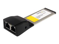 StarTech.com Dual Port ExpressCard Gigabit Laptop Ethernet NIC Network Adapter Card - nätverksadapter - ExpressCard - Gigabit Ethernet x 2 EC2000S