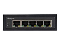 StarTech.com Industrial 5 Port Gigabit PoE Switch, 30W, Power Over Ethernet Switch, Hardened GbE PoE+ Unmanaged Switch, Rugged High Power Gigabit Network Switch IP-30 Housing/-40 C to 75 C - Gigabit Ethernet PoE (IESC1G50UP) - switch - 5 portar - ohanterad IESC1G50UP