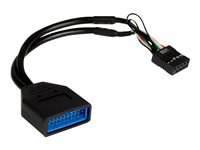 Inter-Tech - intern USB-adapter - 9-stifts USB-överdel till 19-stifts USB 3.0-kontakt - 15 cm 88885217