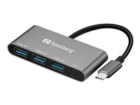 Sandberg USB-C to 3 x USB 3.0 Converter - USB-adapter - USB-C - USB 3.0 x 3 136-03