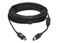 Tripp Lite USB 3.2 Gen 1 Plenum-Rated Fiber Active Optical Cable (AOC) - A/B M/M, Black, 15 m - USB-kabel - USB typ A till USB Type B - 15 m U328F-15M