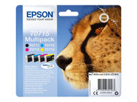 Epson T0715 Multipack - 4-pack - svart, gul, cyan, magenta - original - bläckpatron C13T07154022