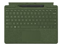 Microsoft Surface Pro Signature Keyboard - tangentbord - med pekplatta, accelerometer, Förvarings- och laddningsfack för Surface Slim Pen 2 - QWERTY - holländsk - skog - med Slim Pen 2 Inmatningsenhet 8X8-00126