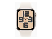 Apple Watch SE (GPS) 2a generation - stjärnljusaluminium - smart klocka med sportband - starlight - 32 GB MXEV3QN/A