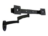 Ergotron 200 Series monteringssats - justerbar arm - för 2 LCD-bildskärmar - svart 45-231-200